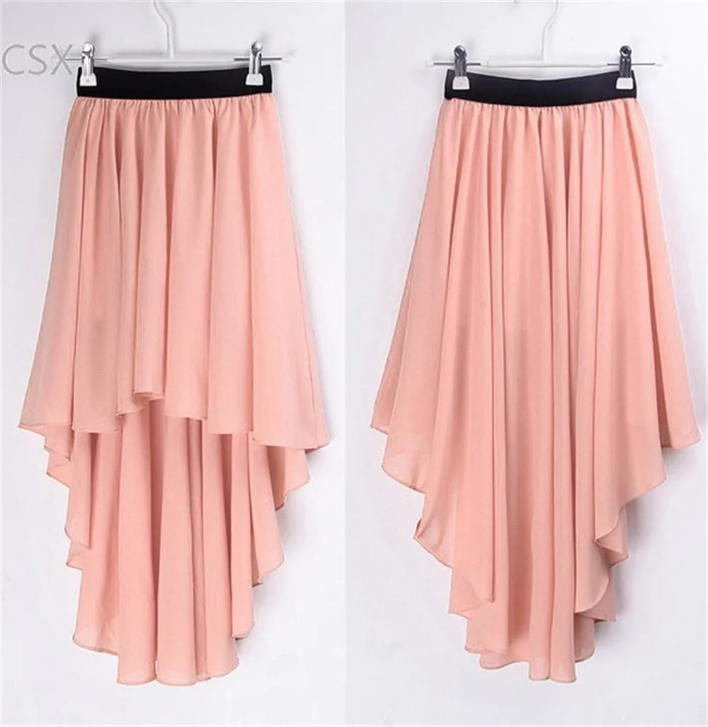 MwOiiOwM New Excellent Maxi Skirt Fashion Long Bohemian Princess Pleated Asymmetrical Women Skirt Classic Chiffon Skirt 35