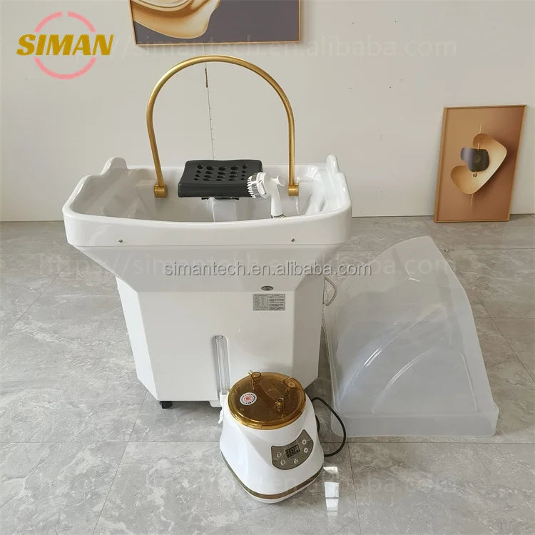 Siman 60L Water Tank for Spa Barber Shop Portable Adjustable Height Washing Hair Bowl Shampoo Basin Sink Popular Salon Furniture