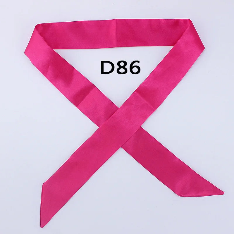 Hot Fashion New Twill Emulation Silk Solid Bag Scarf Women Small Scarf Ribbon Handbag Hair Long Shawl Bandana Luxury Head Scarf