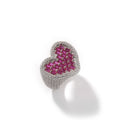 UWIN Wholesale Square CZ Heart Ring Love Finger Rings Pink Purple Green Stone Hypoallergenic Rings for Girls