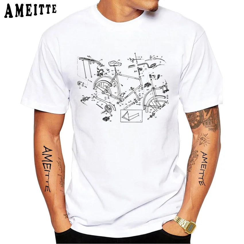 Summer Men Short Sleeve Road Bike Gear Cycling T-Shirt Funny Bicycle Sport TShirt Hip Hop Boy Casual Tops Cool Man Cyclit Tees