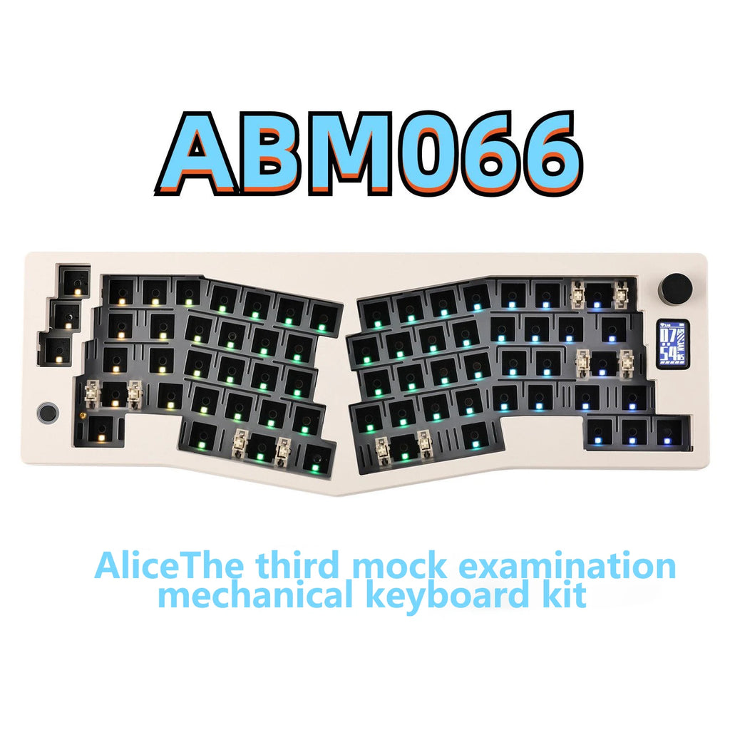 ABM066 Third Mock Examination Alice RGB Plastic Mechanical Keyboard Gasket Structure USB-C Knob VIA Customized Kit Laptop Used