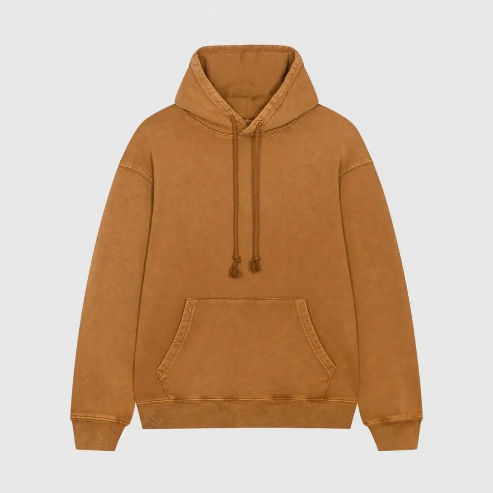 OEM Custom Unisex Essential Hoodies High Quality 100% Cotton French Terry DTG Print Graphic Autumn French Terry Washed Hoodie