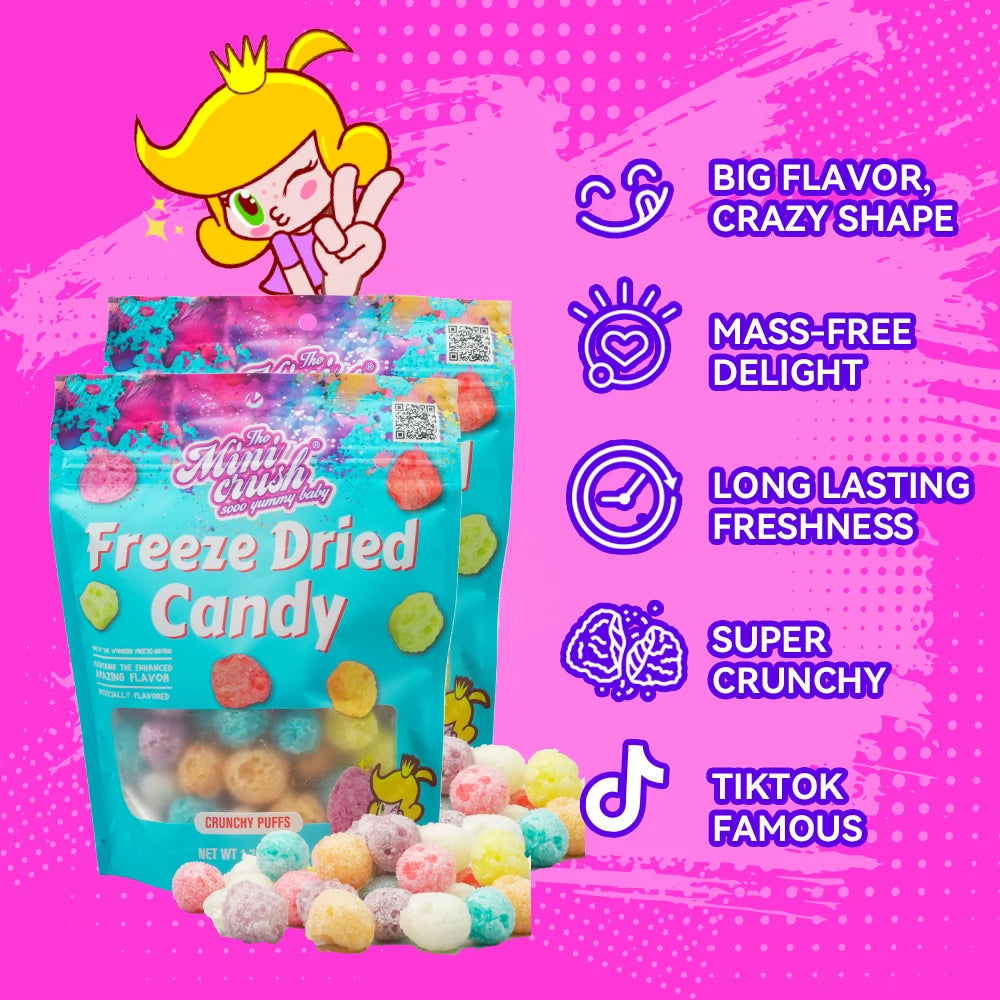 Resealable Bag Pack  Sweet & Delicious Freeze Dried Puffs Candy