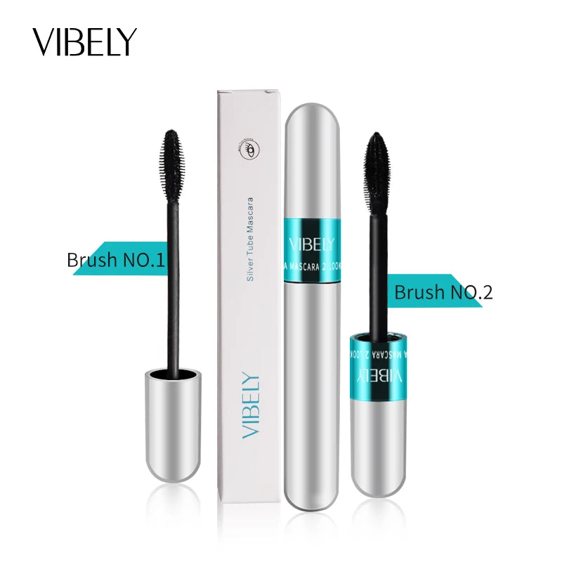 QIC 4D Silk Fiber Lash Mascara 2 in 1 Thrive Mascara Makeup Waterproof Lengthening Thickening Mascara VIBELY 4D