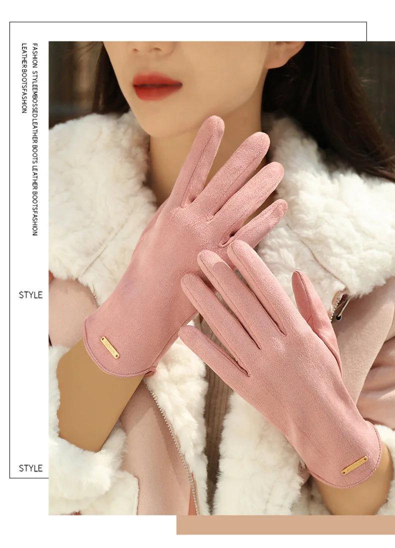 New Grace Fashion Lady Gloves Women Winter Vintage Touch Screen Driving Keep Warm Windproof Glove Mittens Dropshiping G072
