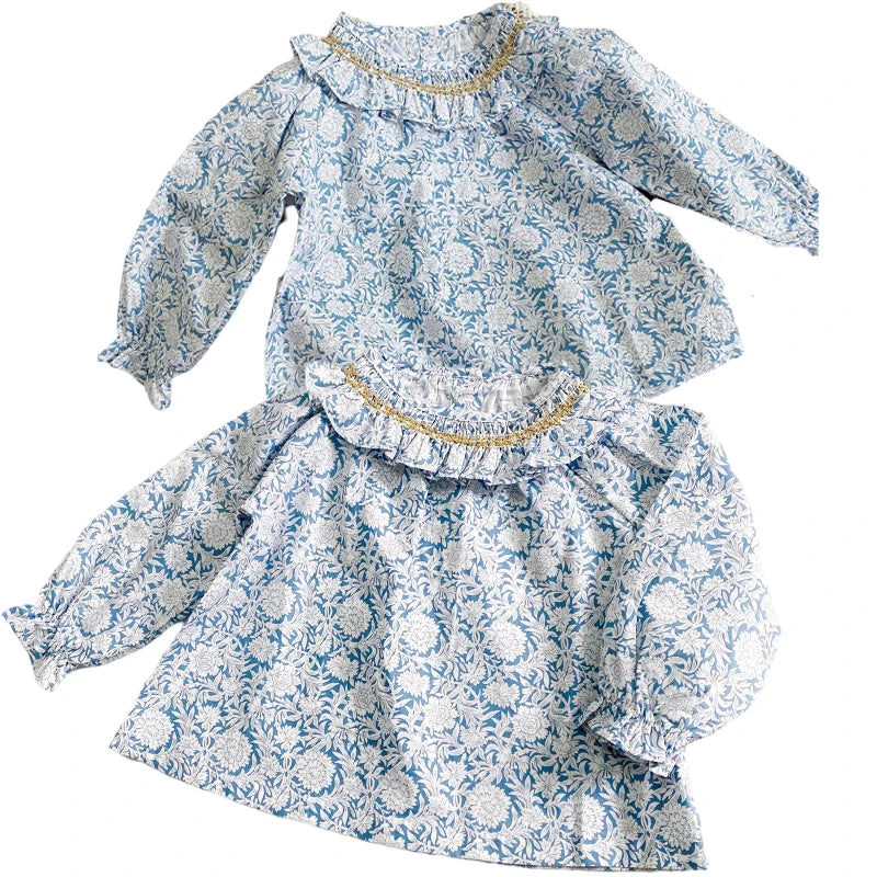 Autumn Spring Children Clothing Toddler Baby Girls Clothes Cotton Long Sleeve Flower Embroidery Baby Girls T-shirt Kids Shirt