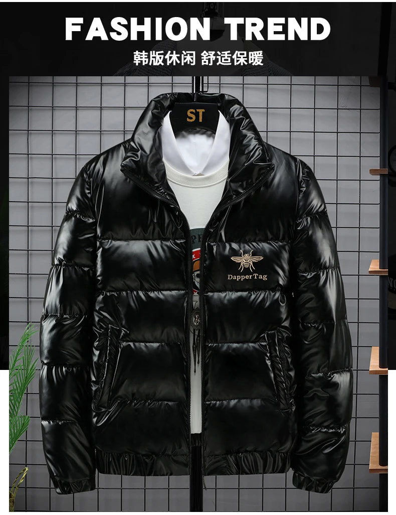 New Men's Cotton-padded Jacket Plus Velvet Baseball Collar Cotton-padded Jacket Men's Parka Oversized Men Winter Jacket