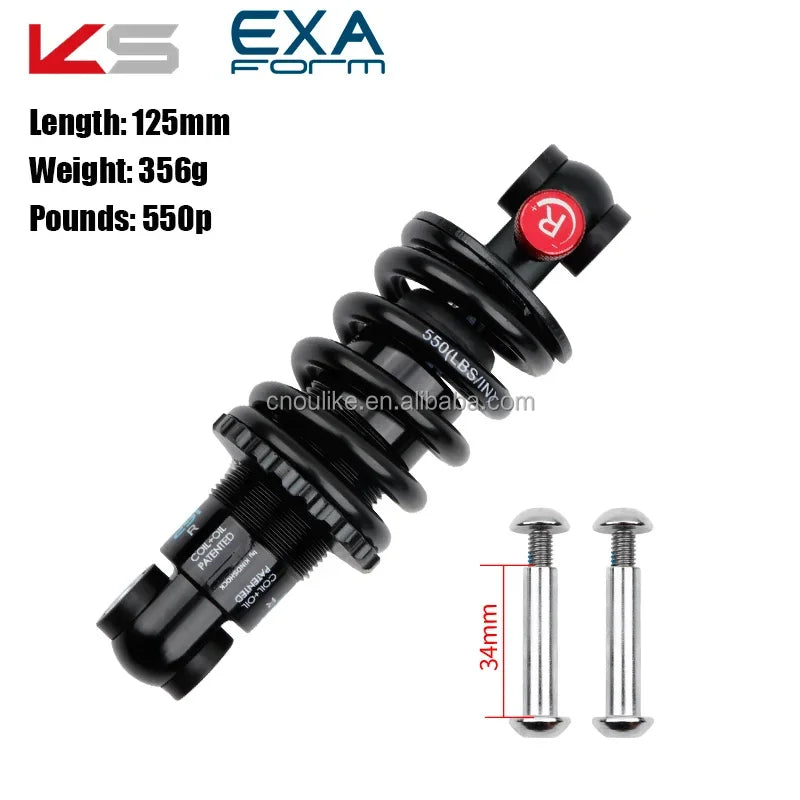 Original KS EXA Coil+Oil 291R Shock Absorber Adjustable Damping Hydraulic Rear Shocks for MTB Electric Scooter Motorcycles Parts