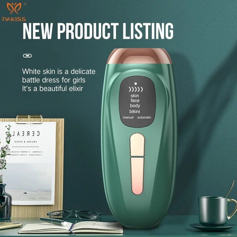 PAKISS USA Warehouse Stock 999,999 FlashesIPL Hair Removal Device, 5 Levels Painless Hair Remover for Face Body Bikini Line