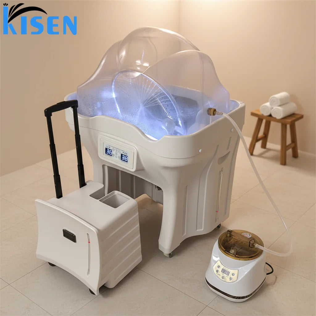 Popular No Plumbing Hair Wash Shampoo Basin Head Spa Shampoo Bowls Portable Water Circulation and Steam Shampoo Sink for Salon