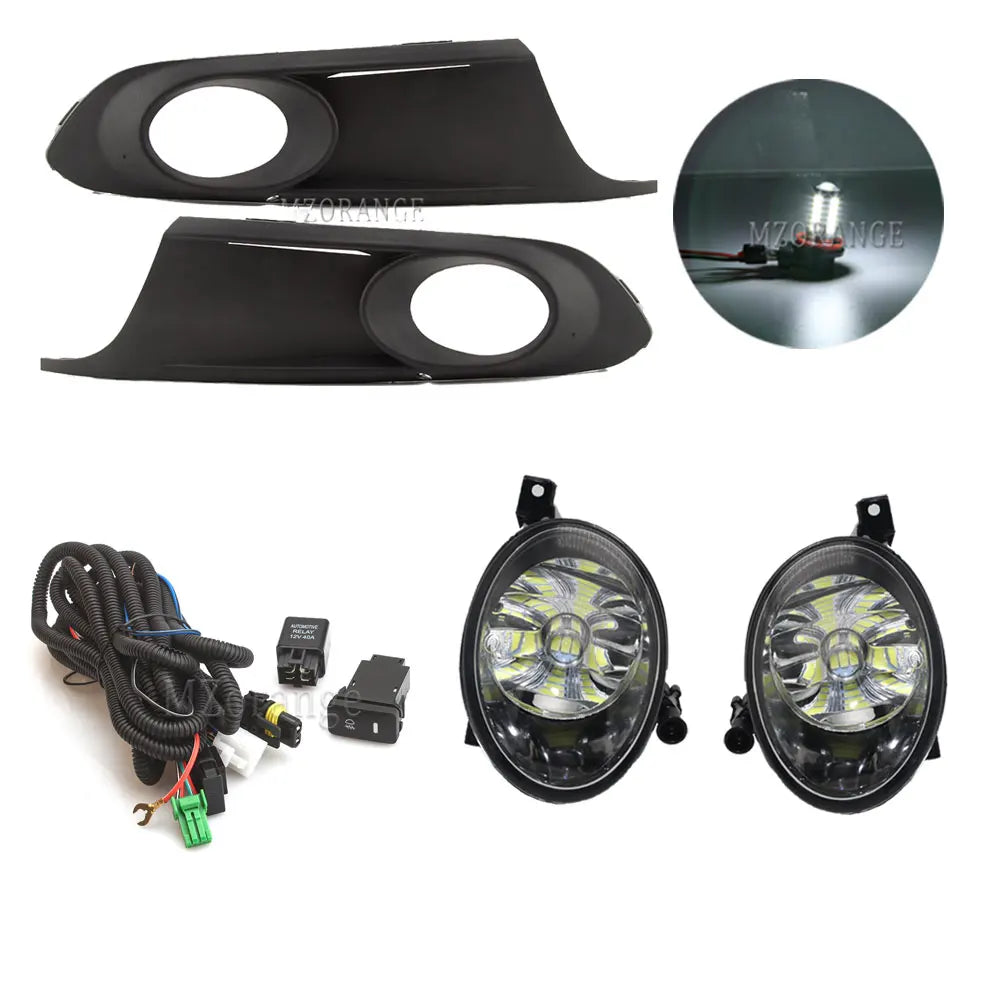 Fog Lights for VW Jetta 6 A6 MK6 2011 2012 2013 2014 LED Front Bumper Light Cover Grill Bezel Halogen Lamp Headlight Fog lamps