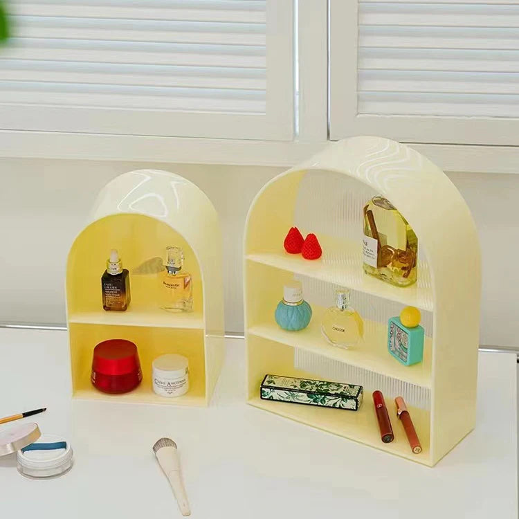 Double Tiers Acrylic Desktop Storage Rack for Cup & Perfume Organization