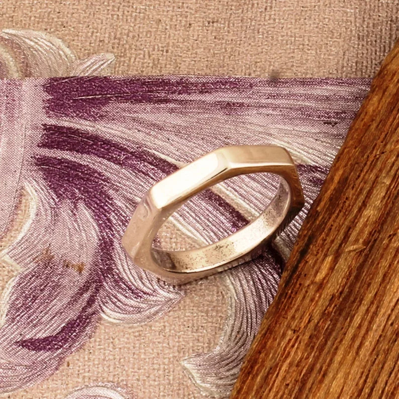 925 Sterling Silver Gemstone Band Ring Vintage Boho Style Handmade Jewelry for Wedding Party Gifts Mom Unisex Wholesale Best