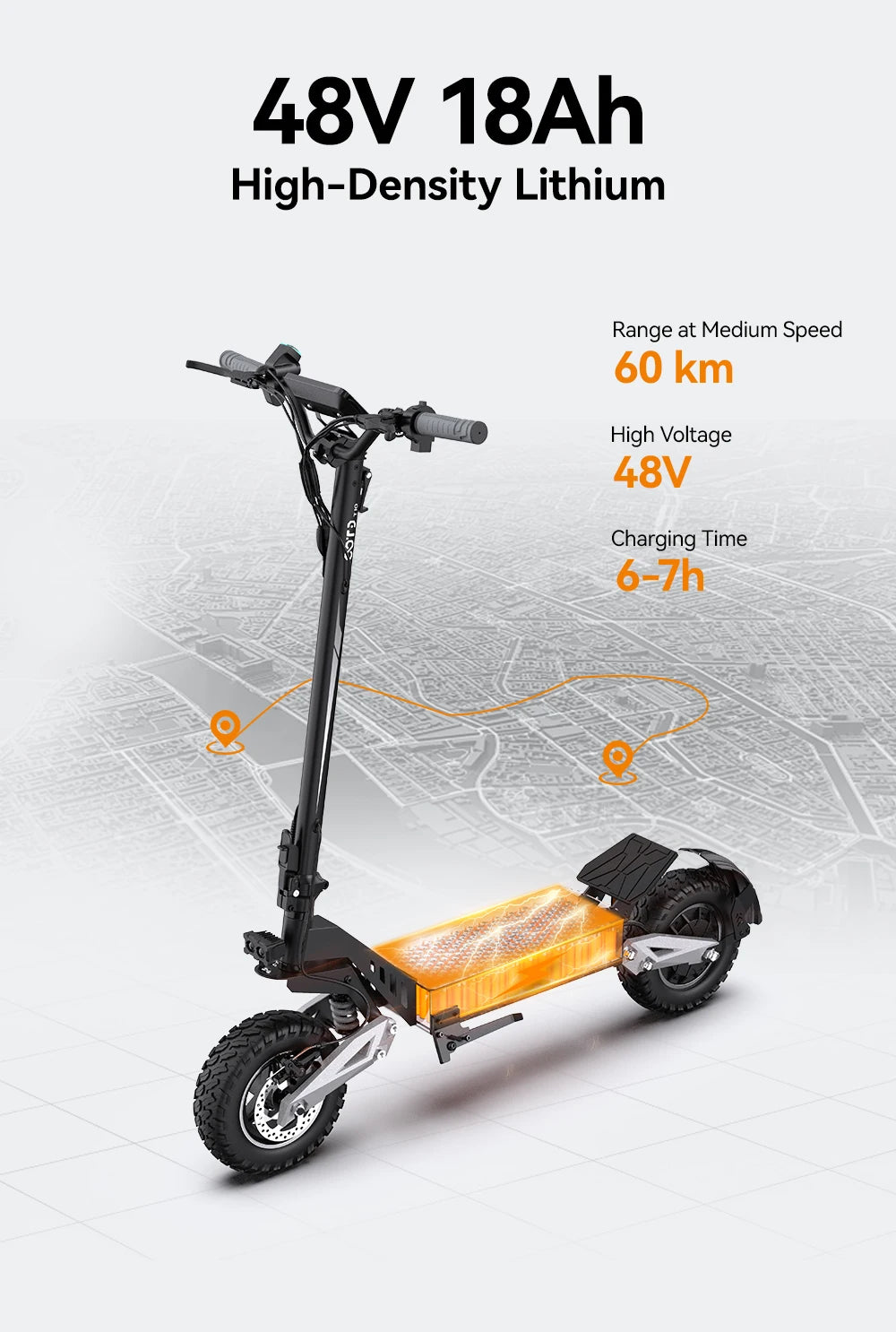 OOTD T10 500W 18AH 11-Inch Off-Road Electric Scooter with Brushless Motor Aluminum Alloy Frame Fast Folding Design