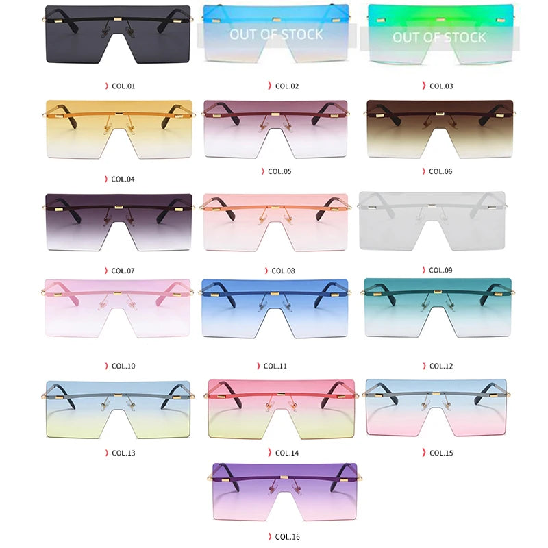 Superhot Eyewear 10239 Fashion Women Sun Glasses Oversized Square Rimless Sunglasses