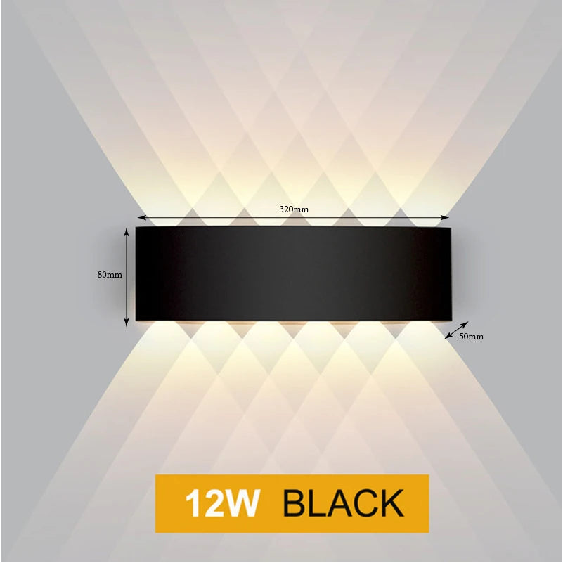 Nordic Wall Lamp Led Aluminum Outdoor Indoor Ip65 Up Down White Black Modern For Home Stairs Bedroom Bedside Bathroom Light