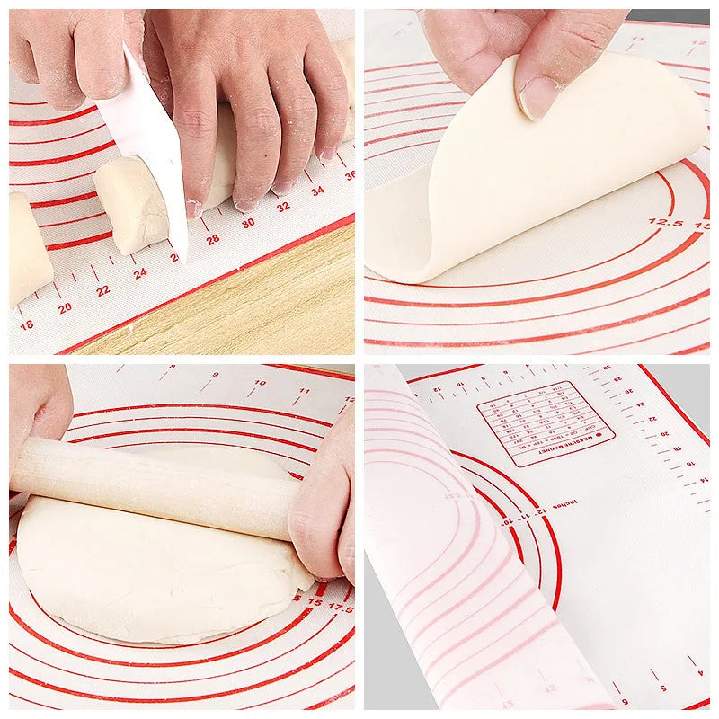 80/70/60cm Large Silicone Rolling Dough Mat Non-Stick Pizza Pastry Baking Mat Oven Sheet Liner Non-Slip Placemat Kitchen Gadgets