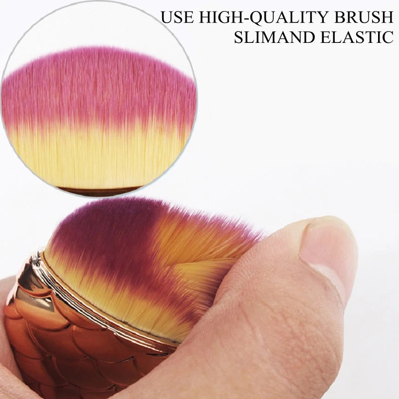 7 Types Fishtail Cosmetic Brush Soft Not Easy Fall Off Fishtail Shape Nail Brush Professional Cleaning Dust Powder For Nail Care