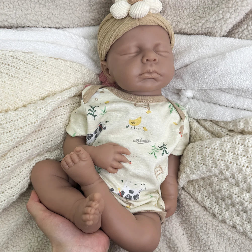 Lifelike Real Touch Silicone Reborn Dolls 20" Open Mouth LouLou Soft Full Body Newborn Realistic Details Gift for Baby Shower