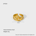 Geometric Jewelry 18K Gold Plated Finger Ring Stainless Steel Chain Starfish Ginkgo Leaf Layer Opening Stacking Rings Gift
