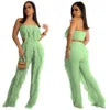 S-XXL Summer Casual Solid Color Bra Panel Pants Set Personalized Fashion Street Two Piece Set