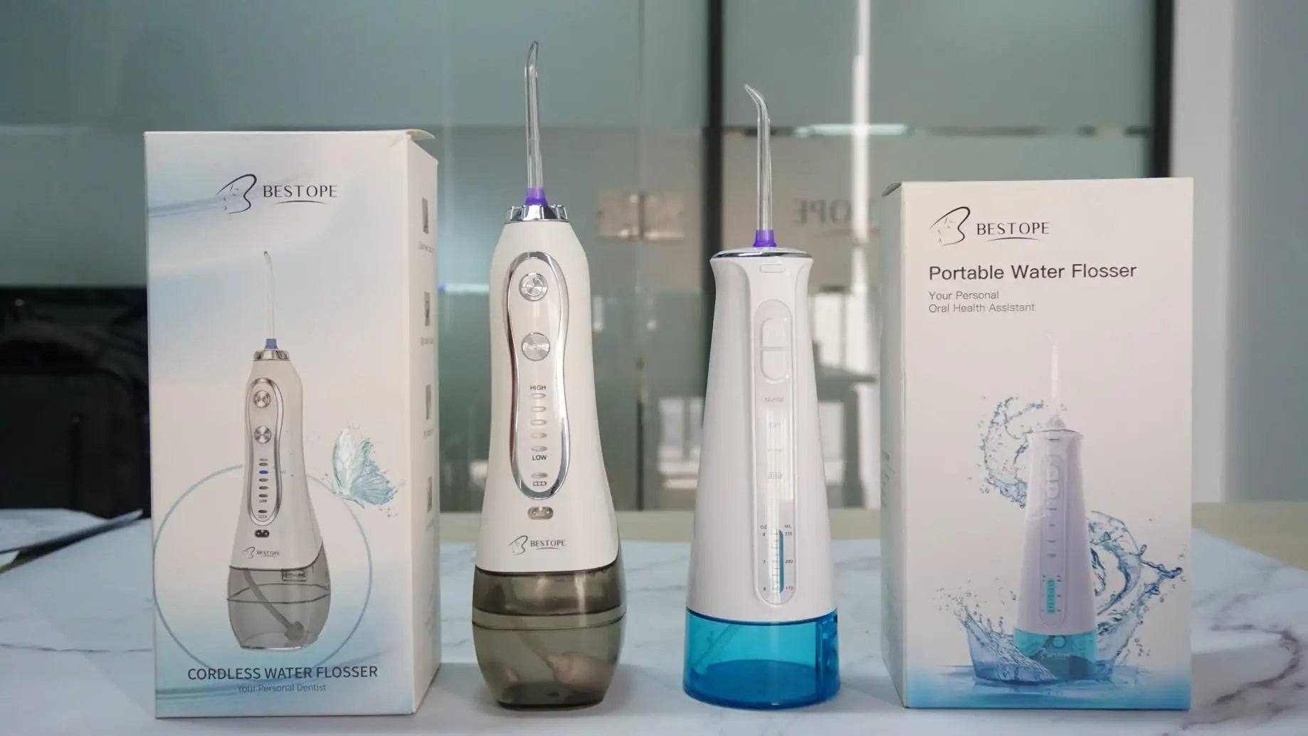 Bestope Electric 5 Modes Waterproof IPX7 USB Rechargeable for & Water Flosser with Detachable Tank for Household Use