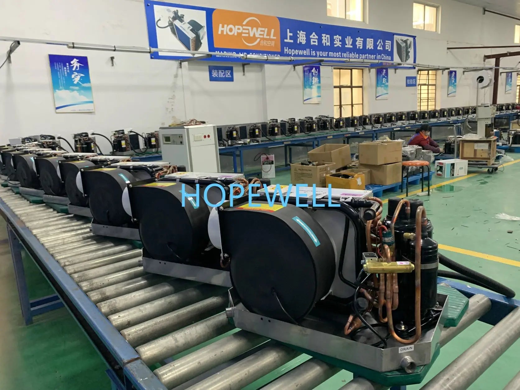 110V 220V High Quality Marine Chiller R410a Hopewell Yacht Boat Air Conditioner Seawater Cooling