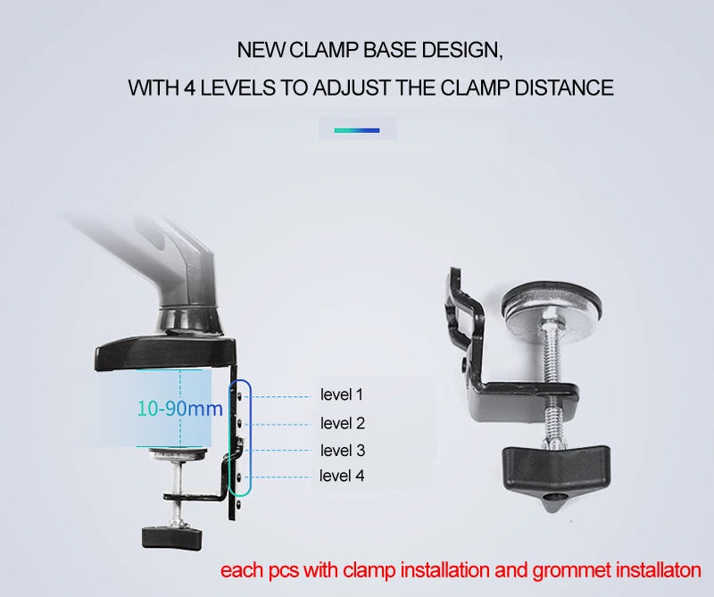 NEW NB F80 2-9kg Popular 17"30" Monitor Screen Desktop Stand Computer Bracket Gas Spring Long Arm Clamp Grommet Hole 360 Rotate