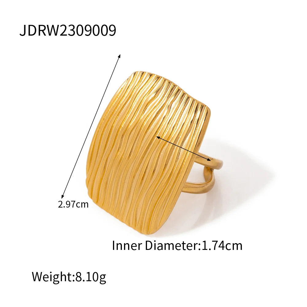 New Arrival Jewelry Waterproof Stainless Steel 18K Earring Ring Gold Plated Ball Bead Cuff Earrings Rings for Women