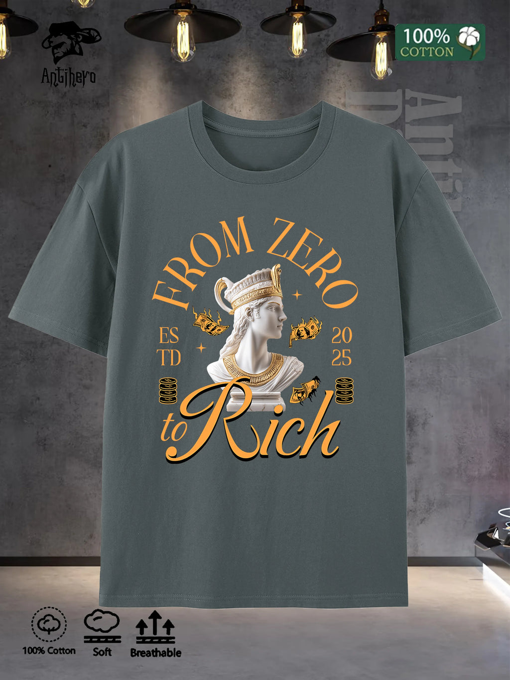 2025 New Style Men's Cotton Tee Oversize Fit 100% Pure Comfortable Street Fashion USA Warehouse
