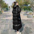 2026 New Thicken Snow Parkas Fashion Windproof Glossy Down Cotton Hooded Women Jacket Winter Loose Long Coat 4XL Ladies Outwear