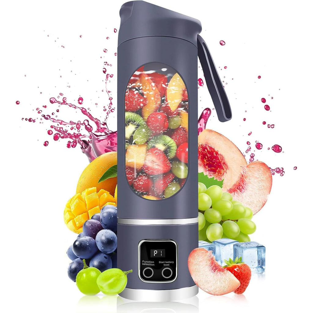 Mini Portable Electric Juicer Black Fresh Kitchen Juicer Iron Blade Low Noise Quiet Motor USB Power Source for Car RV Use