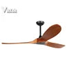 Nordic Hot Sale Modern 60" 3 High End Solid Wooden Wood Blades Remote DC Forward Reverse Motor Function Ceiling Fan No Light