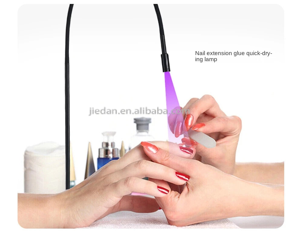 Professional 5W UV LED Lamp for Nail Grafting Lashes White Black Eyelash Lamp with Electric Power Supply Fast Curing Uv Lamp