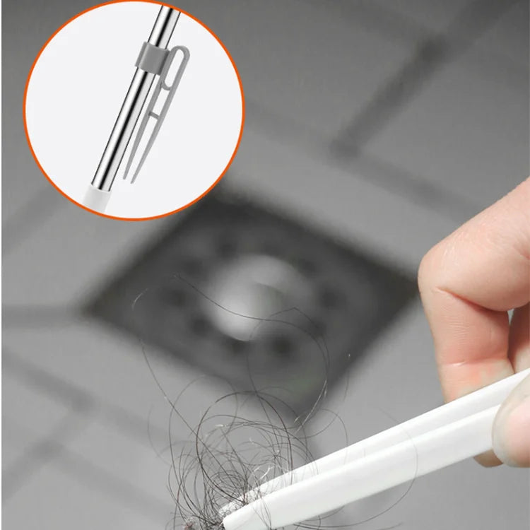 3 in 1 Household Bathroom Long Handle Cleaning Brushes Floor Brush with Wiper Strip and Hair Clamp for Bathroom Cleaning