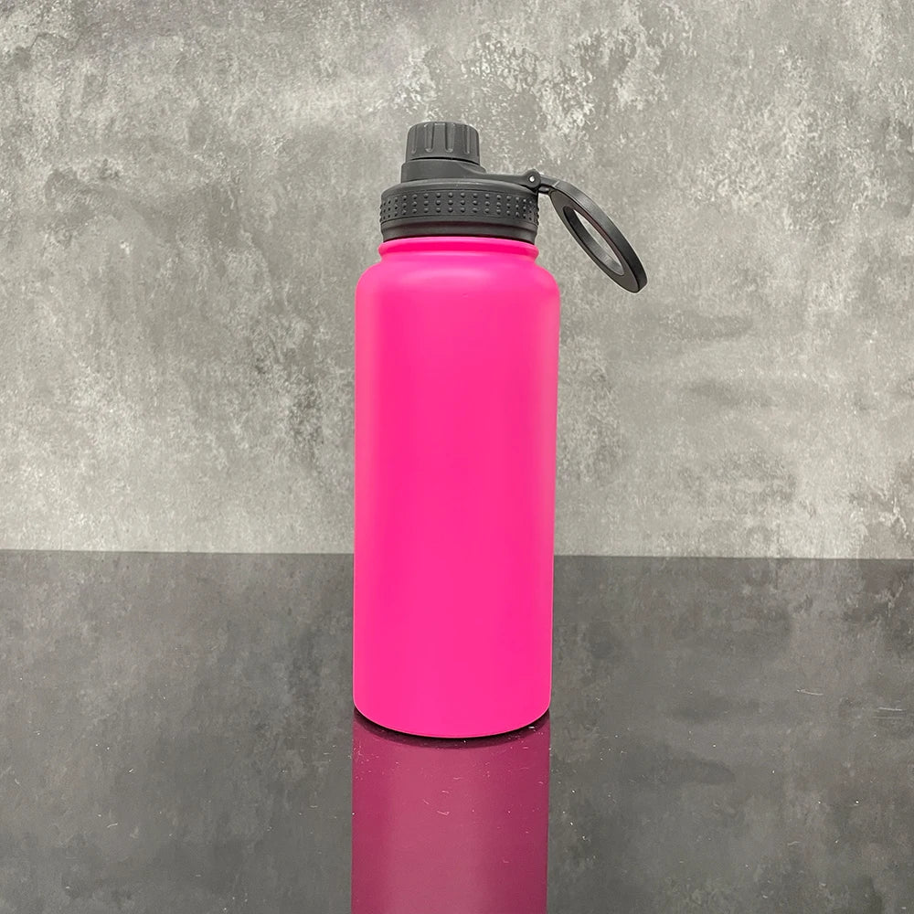 1 Pack USA Warehouse RTS Rose Red Copper Plated 32oz Stainless Steel Water Bottle with Magnetic Rings for Laser Engrave