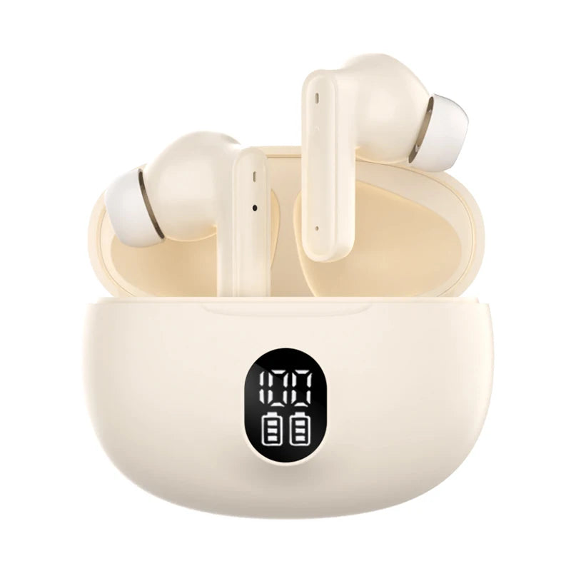 Type-C Fast Charging Wireless Earphones with Digital Display 20 Hours Battery Life IPX-6 Waterproof Hi-Fi Sound Touch Control