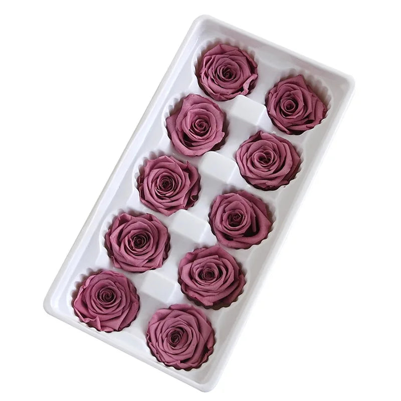 Factory Wholesale Preserved Rose Natural Flower Preserved Eternal Rose Heads Bud 4-5 cm in Bulk