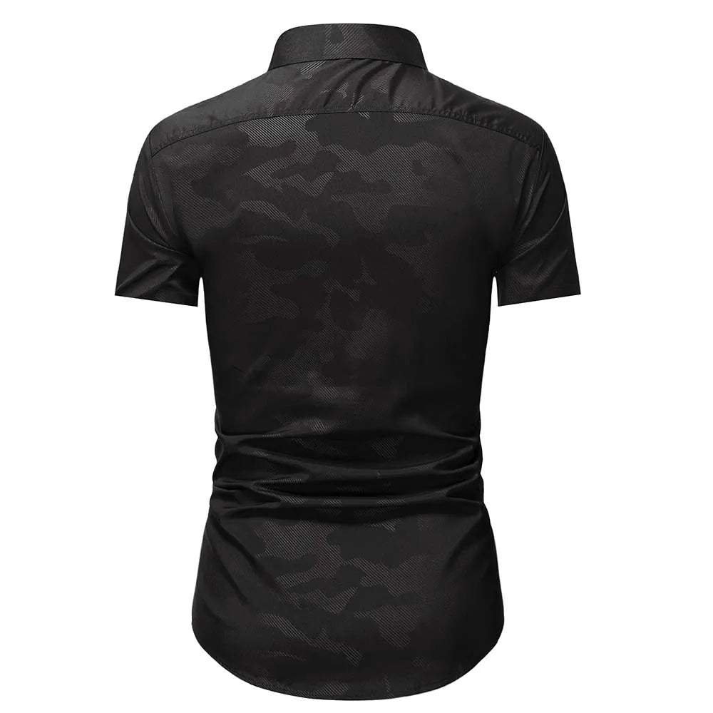 Summer Business Social Chemise Homme Casual Party Short Sleeve Striped Shirt Men Dress Luxury Button Up Fashion Mens Clothes