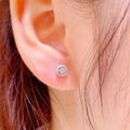 Wholesale High Quality Fashion Wedding Accessories Jewelry Natural Round Diamond 18K Pure Earring Stud