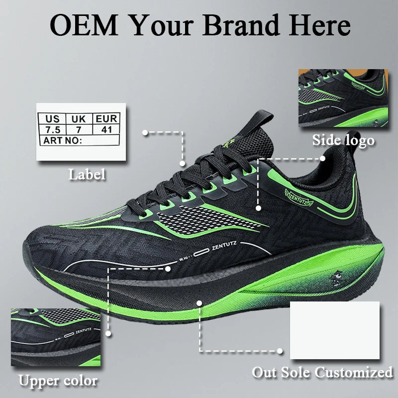 Factory-customized OEM Men's and Women's Running Shoes Jogging Fitness Outdoor Anti-slip Lightweight and Breathable Sports Shoes - Beauty