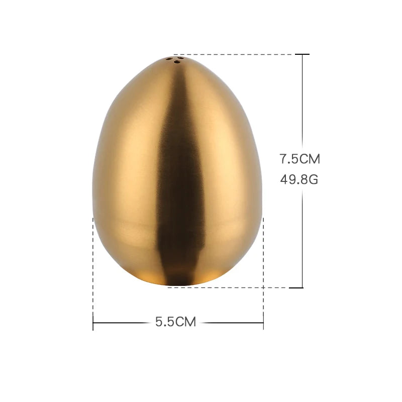 Gold Egg shape Spice Jar Set Stainless Steel Spice Tins Spice Storage Container kitchen Seasoning Sprays Tools Pepper Shakers