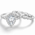 OAHLAN Luxury Fashion Jewelry 1.5 Ct Pear Cut D Color VVS1 Moissanite S925 Sterling Silver Rings for Women Wedding Engagement