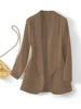 X818 # Best-selling Spring Autumn Women Jackets Elegant Temperament Solid Color V-Neck Long Sleeve Suit Blazers for Women