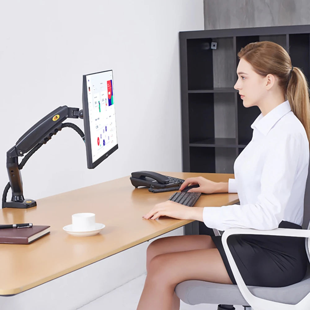 F80 Gas Spring 17-30 inch Desktop LED LCD Monitor Mount Holder Arm Ergonomic Gas Strut Flexi Mount Load 2~9kgs