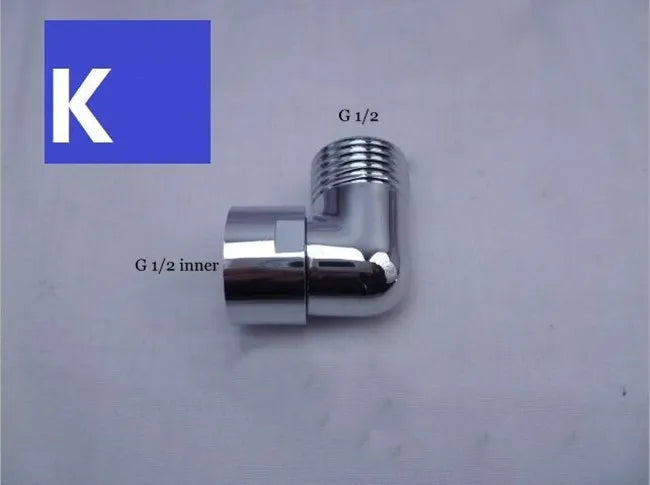 G1/2 Black Water Divider One-in-two-out Three-Way Shower Faucet Valve Adapter Hot Cold Water Switch