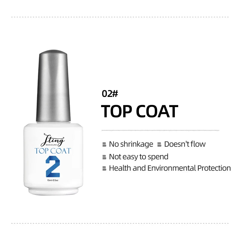 JTING Free Label New Design Hot Sale Top Base Coat Gel Nail Polish OEM Custom Private Label Available Professional Nail Supplier