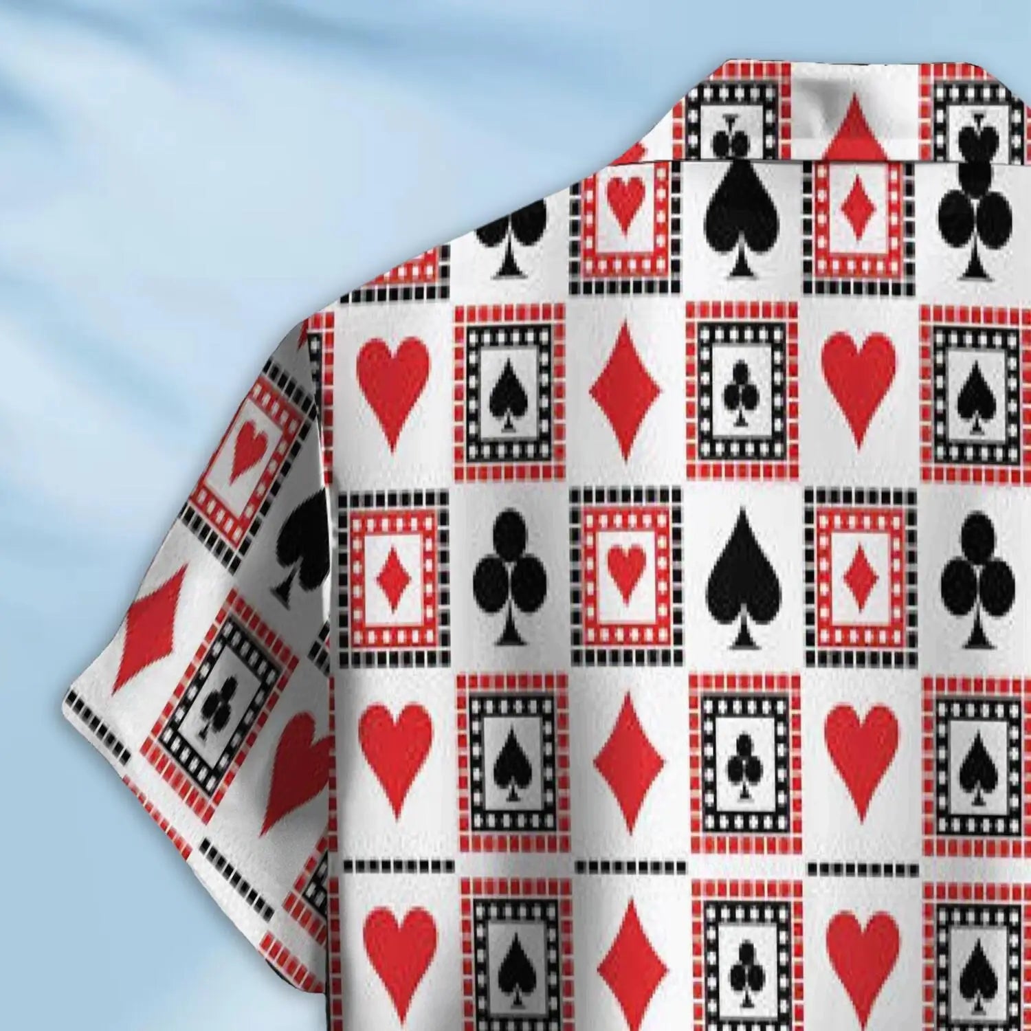 Hawaii Aloha Shirts with Inkjet Printed Poker Card Patterns Men's Shirts Vintage Custom-made Shirts