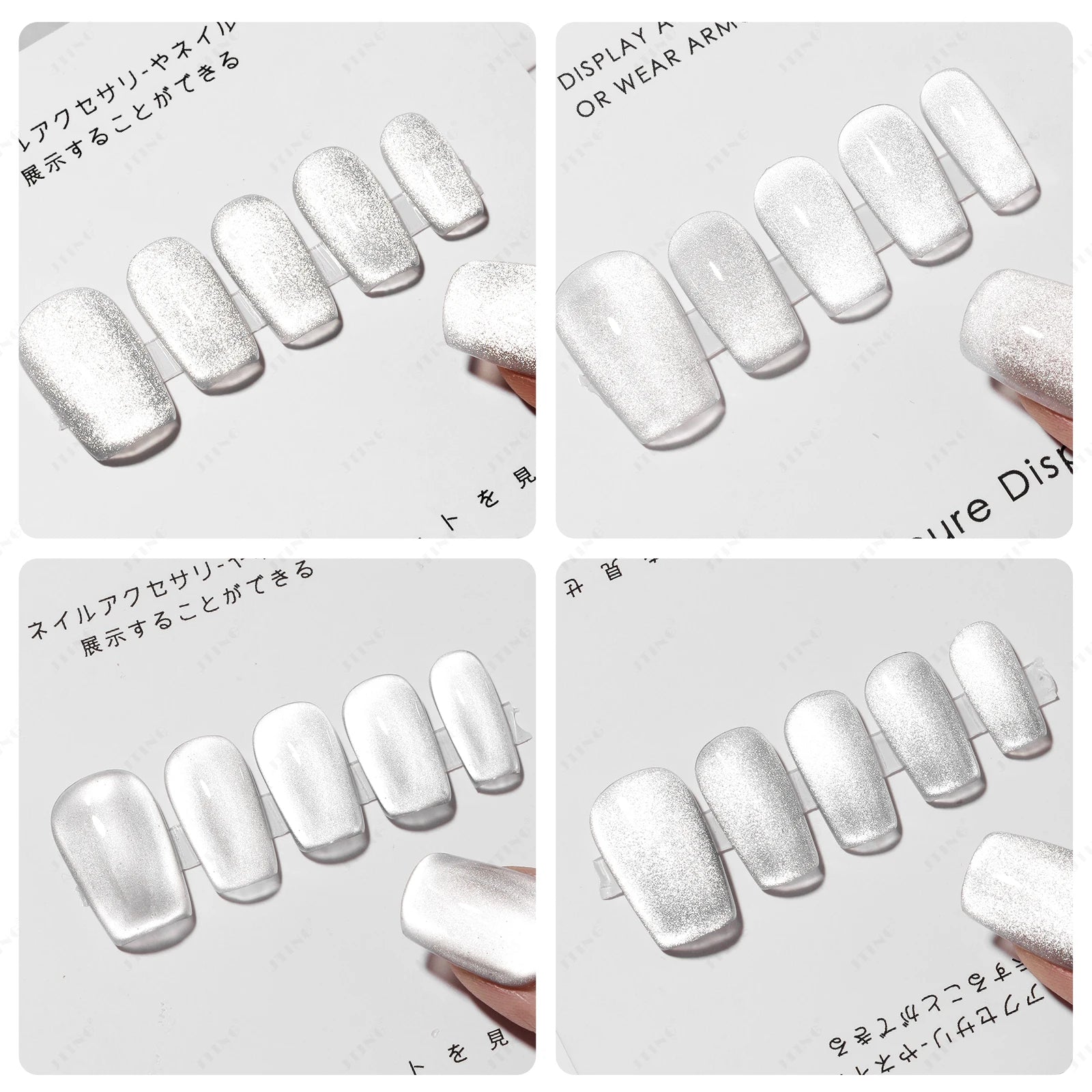 JTING Newest 4colors Universal Silver Moonlight Cat Eye Nail Gel Polish Set Magnetic Crystal Diamond Cat Eye Gel Polish